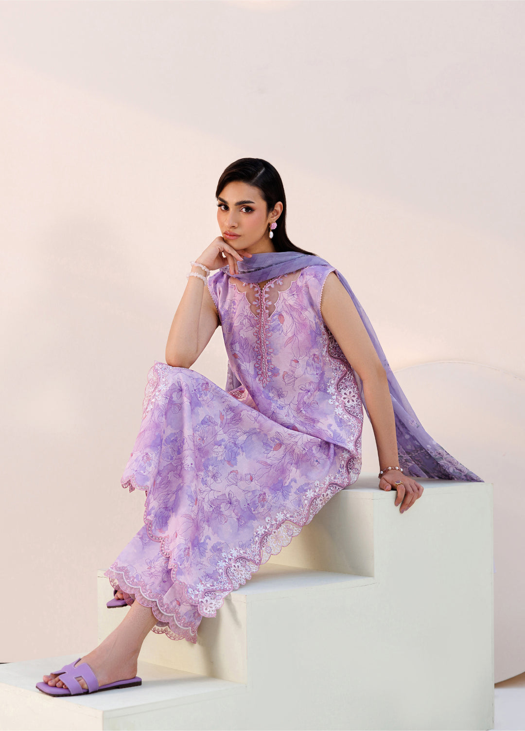 Azzal Unstitched Printed Lawn 3 Piece Suit AZL26UPL AZL-141 - Summer Collection