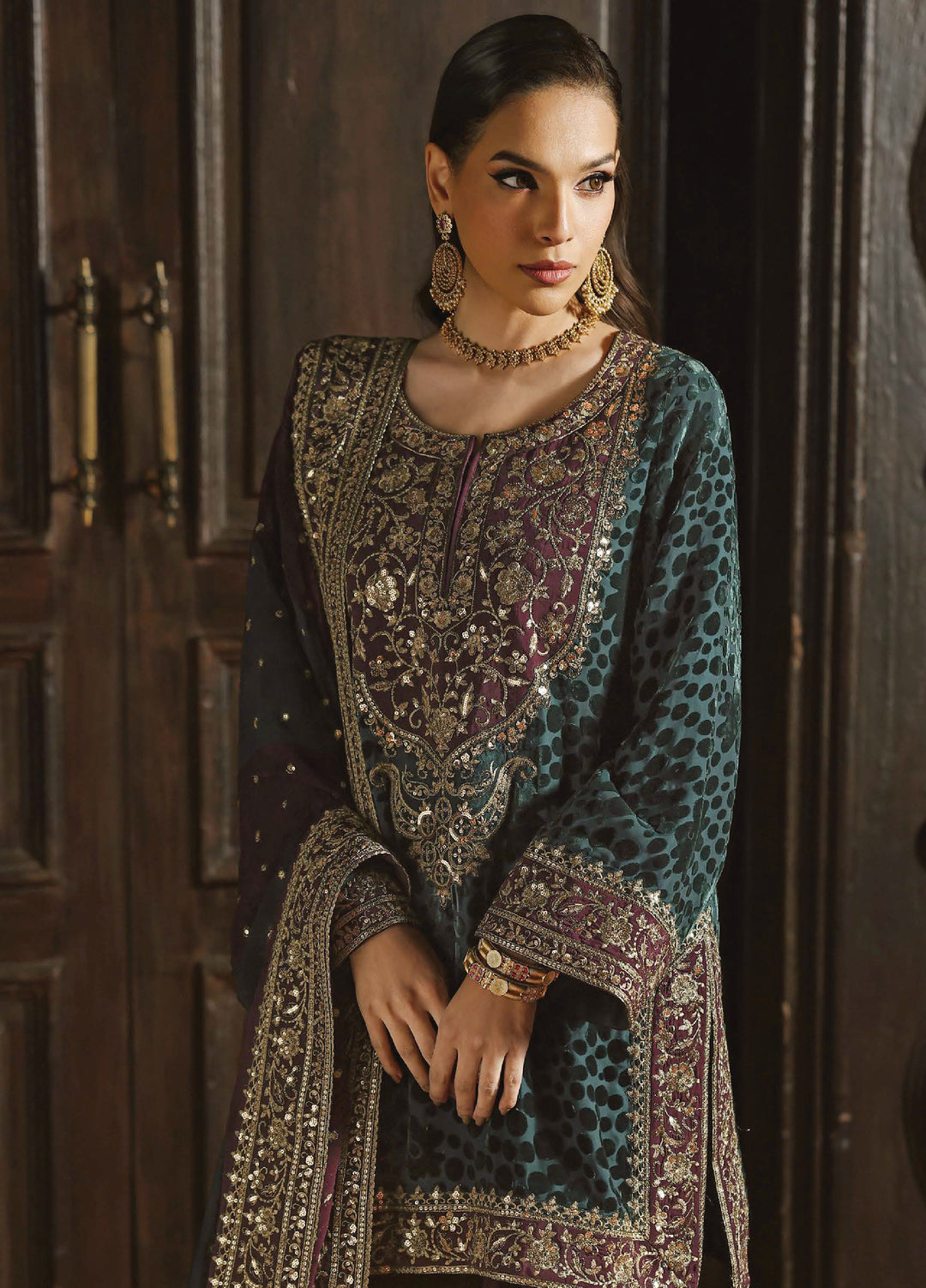 Signora by Charizma Unstitched Velvet Embroidered Suits 3 Piece CRZ25SV CVT5-09 - Festive Collection