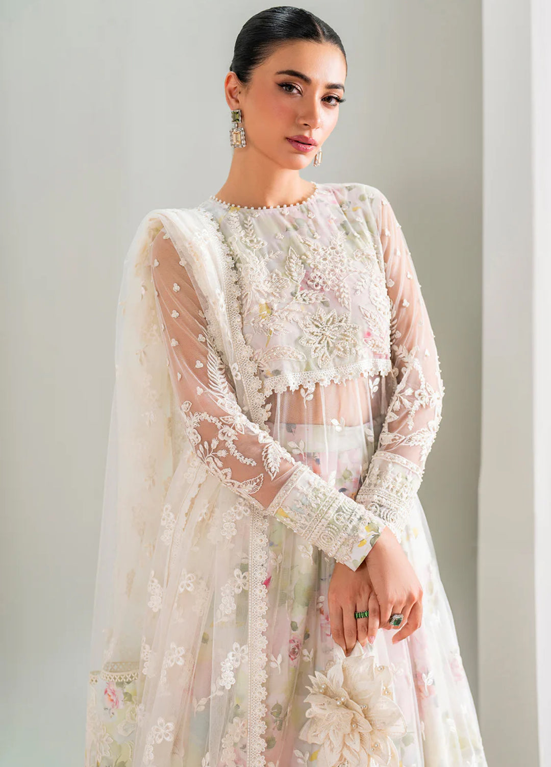 Chantelle by Baroque Unstitched Net Embroidered Suits 3 Piece BQ25FC UF-686 - Festive Collection