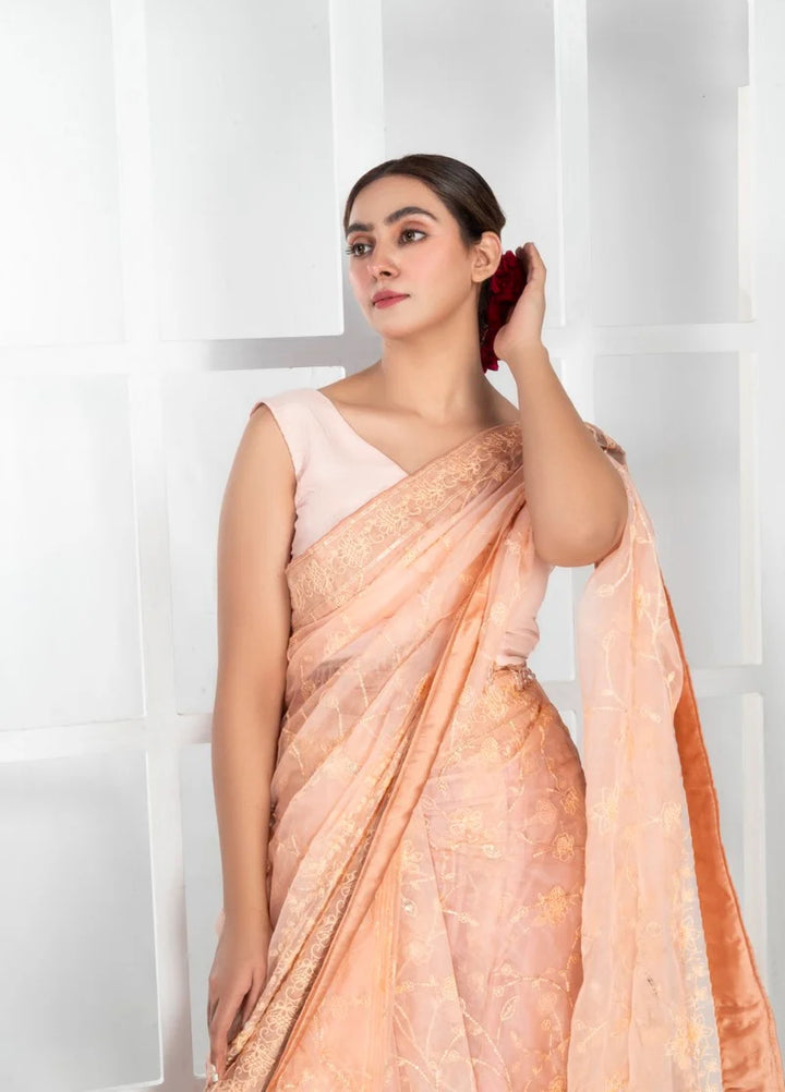 Luxe by Imran Aftab Unstitched Embroidered Organza Saree Suit IASC 31 - Festive Collection