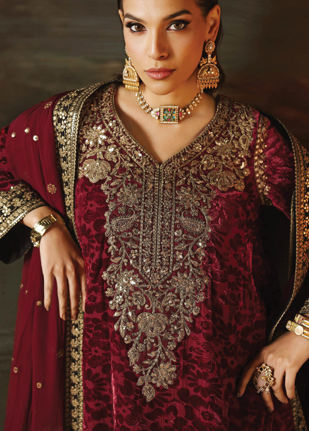 Signora by Charizma Unstitched Velvet Embroidered Suits 3 Piece CRZ25SV CVT5-15 - Festive Collection