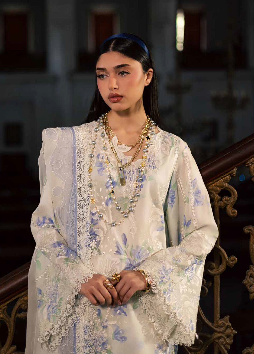 Maya by Nureh Unstitched Embroidered Luxury Lawn 3 Piece Suit NU26ULM NS-166 - Summer Collection
