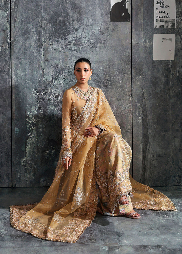 Seraphine by Zarposh Unstitched Embroidered Organza 3 Piece Suit Lustre - Wedding Collection