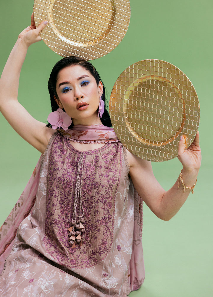 Zync by Florent Unstitched Embroidered Printkari Lawn 3 Piece Suit FL26UZP FZ-2A - Summer Collection