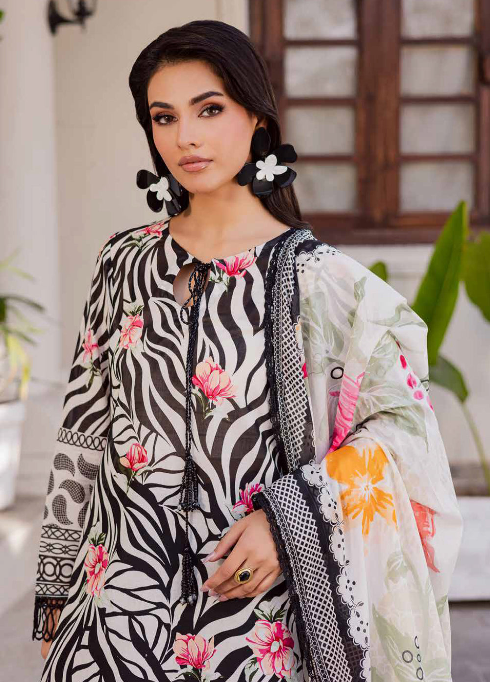 Rania by Nureh Unstitched Printed Lawn 3 Piece Suit NU26ULR NR-08 - Casual Collection