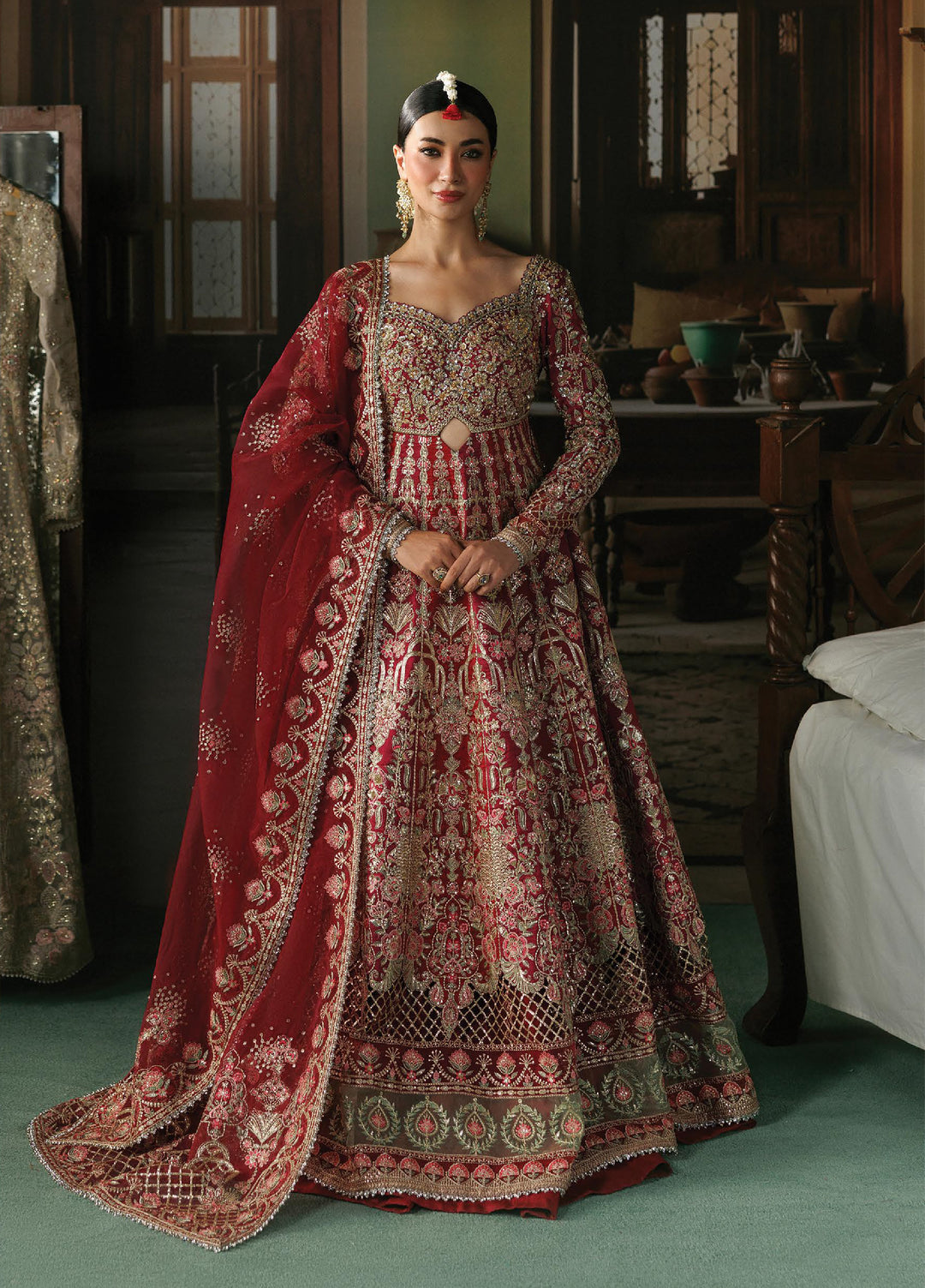 Shehnai by Afrozeh Unstitched Hand work Tissue Zari 3 Piece Suit AF26USW Virsa AFR-0160 - Wedding Collection