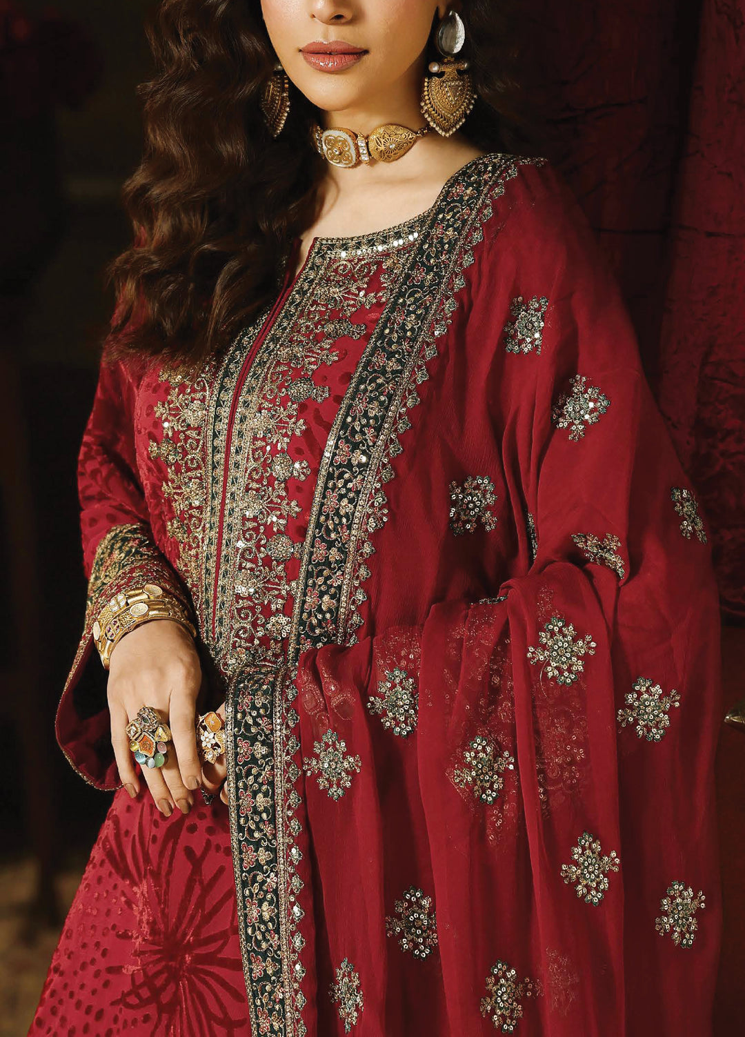 Signora by Charizma Unstitched Velvet Embroidered Suits 3 Piece CRZ25SV CVT5-10 - Festive Collection