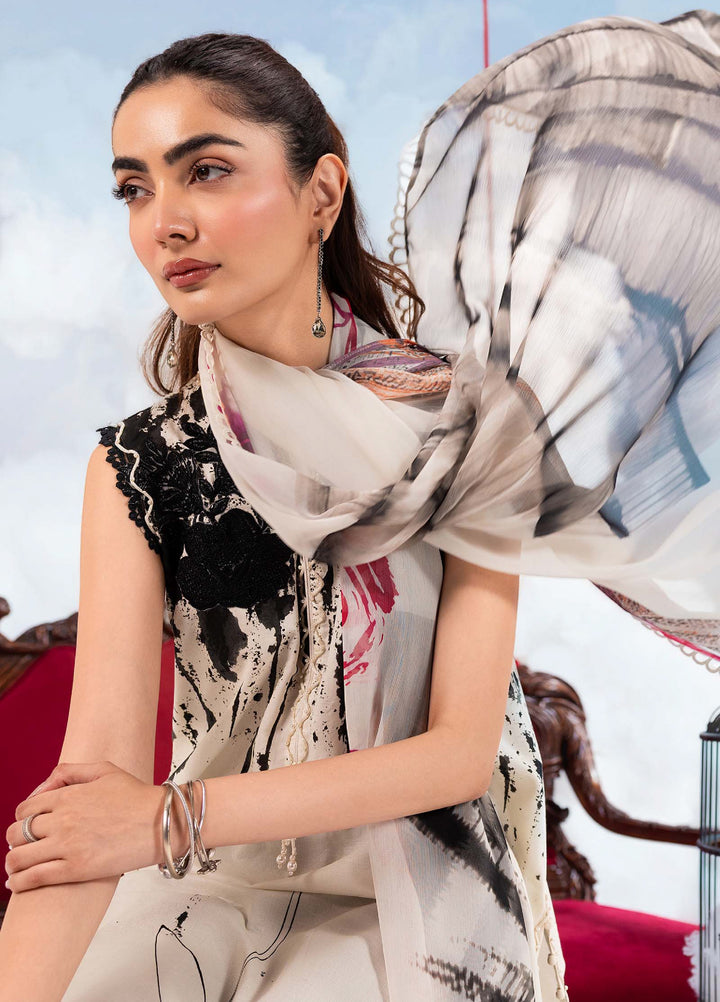 M Basics by Maria B Unstitched Embroidered Lawn 3 Piece Suit MB26SSEL MB-CUSV14-06B - Eid Collection