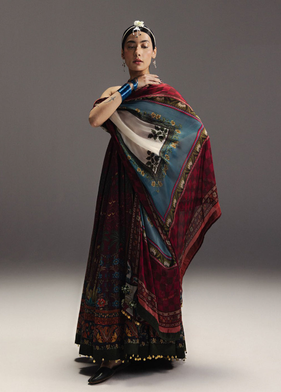 Anarkali by Zara Shahjahan Unstitched Embroidered Lawn 3 Piece Suit ZS26UAL D-06 FIRDAUS - Eid Collection