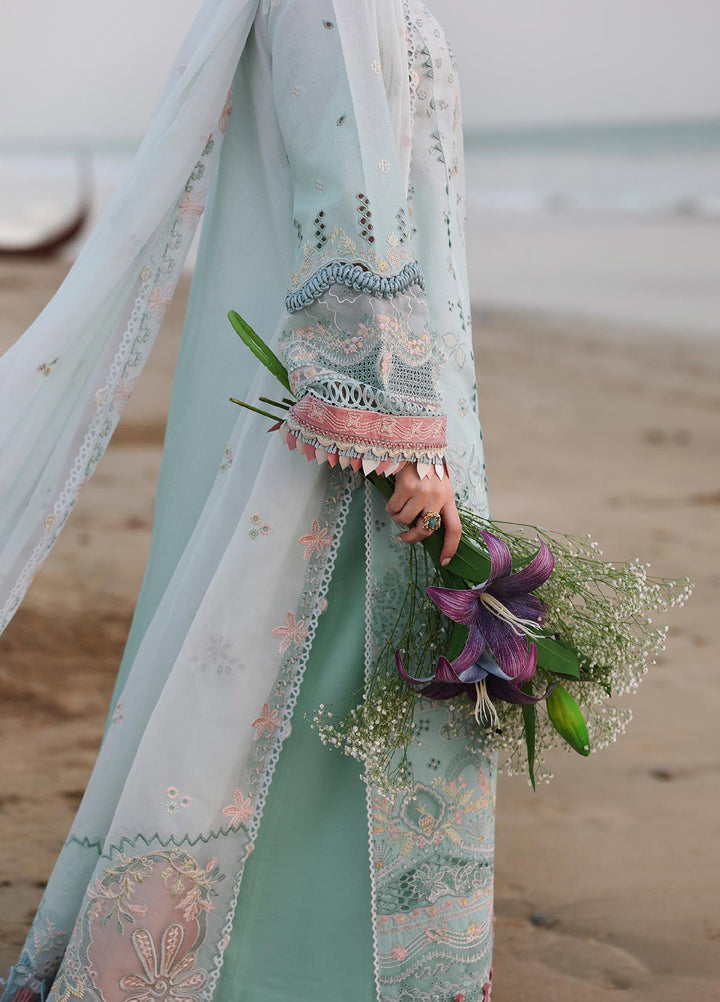 Sahil by Qalamkar Unstitched Embroidered Luxury Lawn 3 Pcs Suit QLK26US SA-05 Ayra - Summer