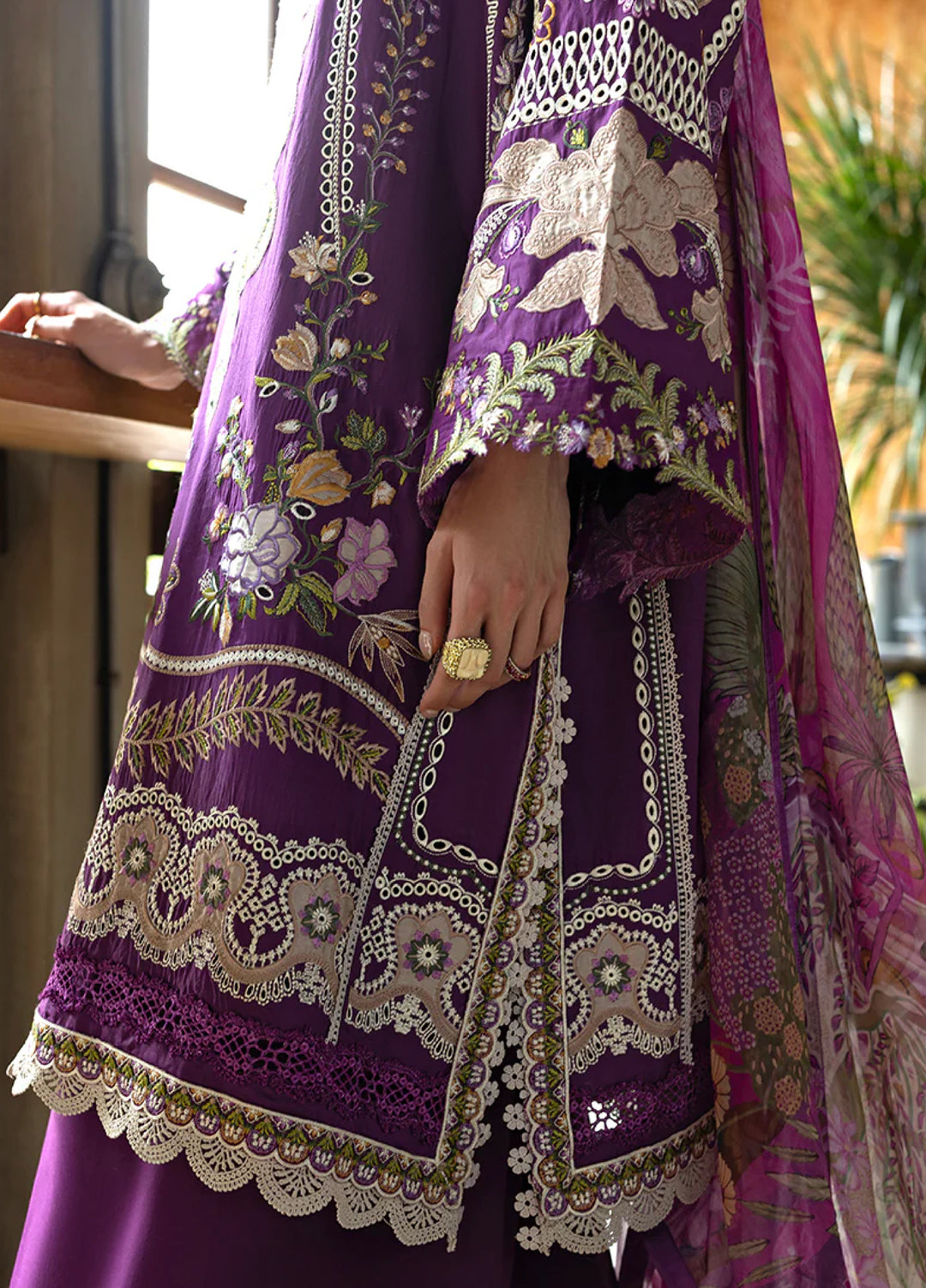 Mon Tresor by Esmel Unstitched Embroidered Luxury Lawn 3 Piece Suit EML26UMT D12-Aura - Summer Collection