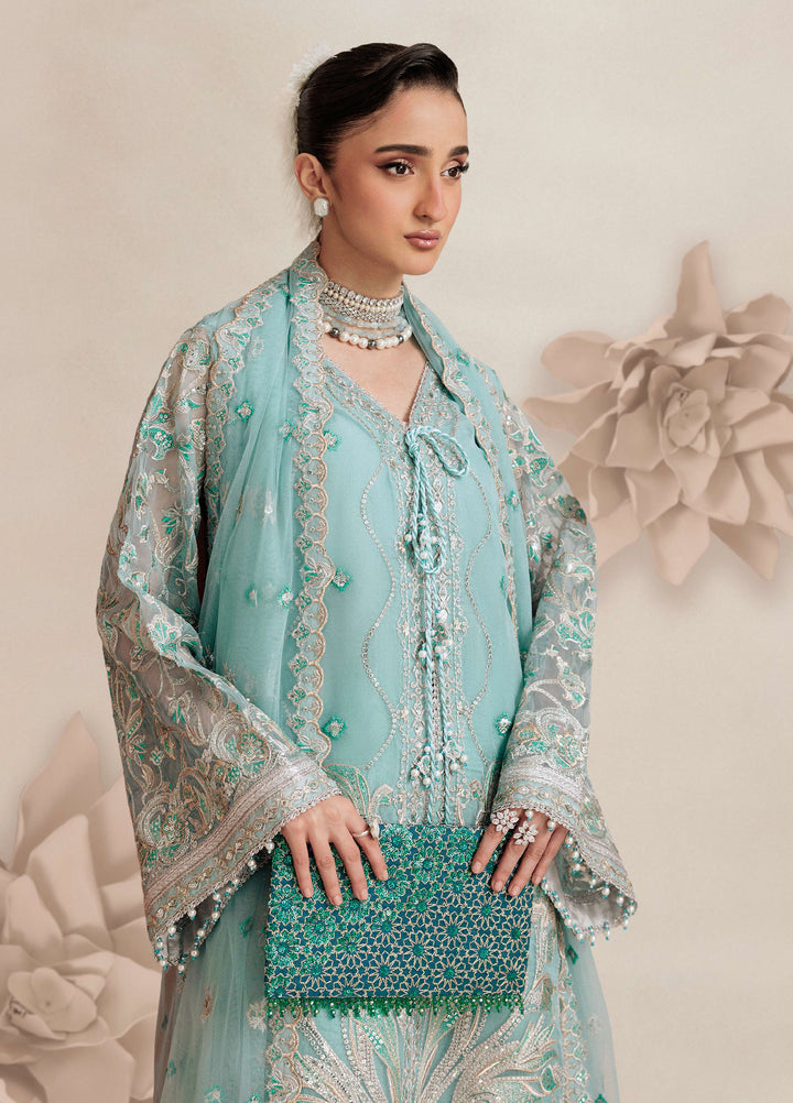 Aik Shaam by AIK Atelier Unstitched Organza Embroidered 3 Piece Suit AIK26US D-06 - Wedding Collection