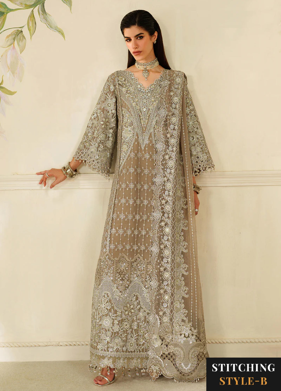 Chantelle by Baroque Unstitched Embroidered Organza 3 peice BQ25CF V14- D 08 - Formals Collection