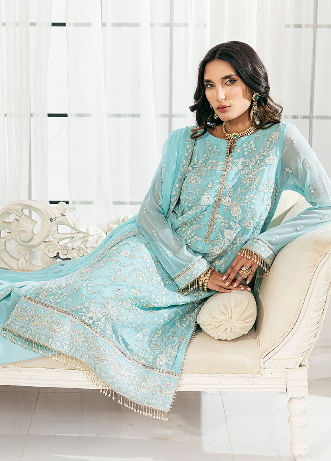Signature by Salitex Embroidered Chiffon Suits Unstitched 3 Piece SUNS7CH043UT - Summer Collection