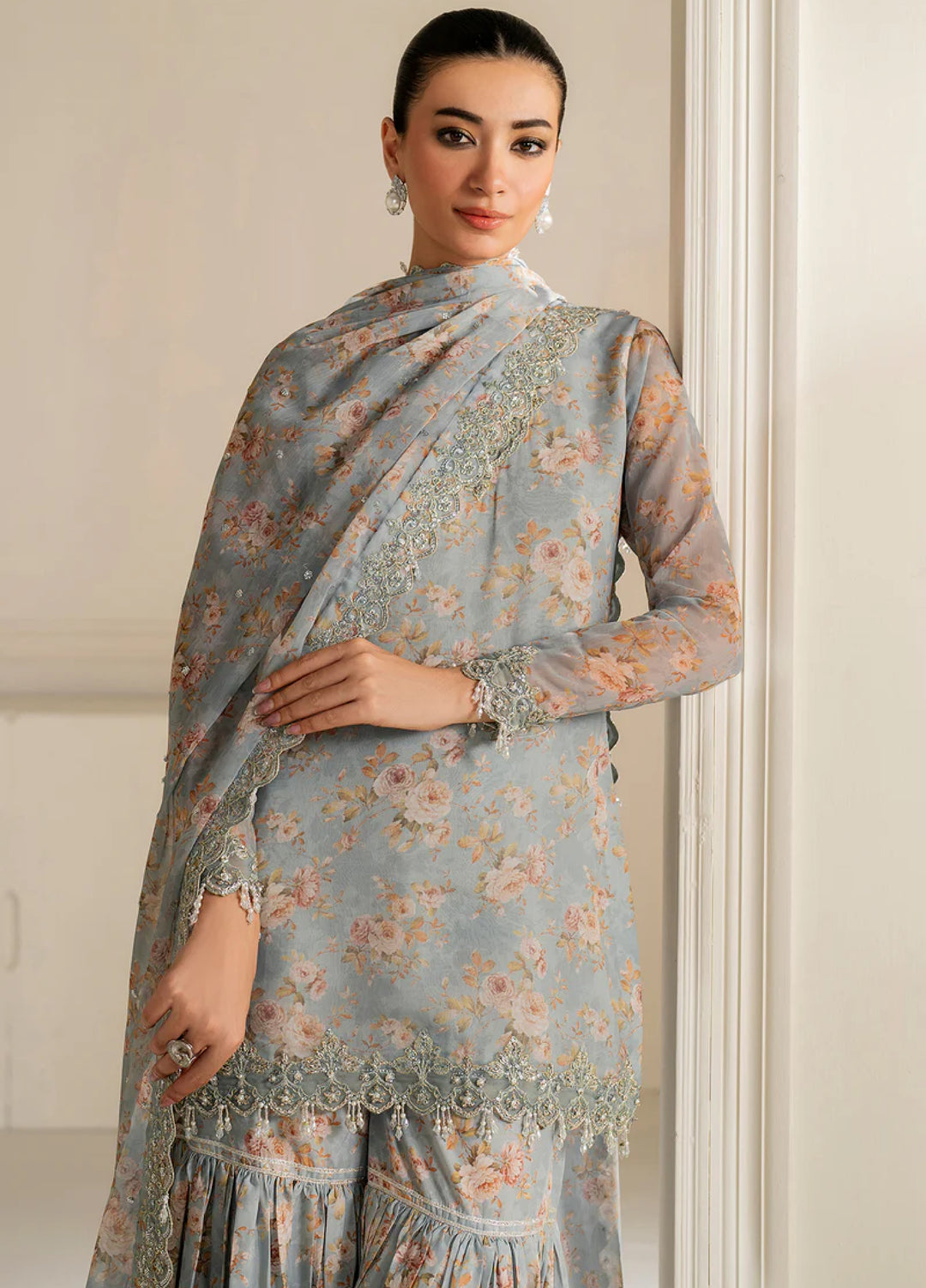 Chantelle by Baroque Unstitched Chiffon Embroidered Suits 3 Piece BQ25FC UF-4165 - Festive Collection
