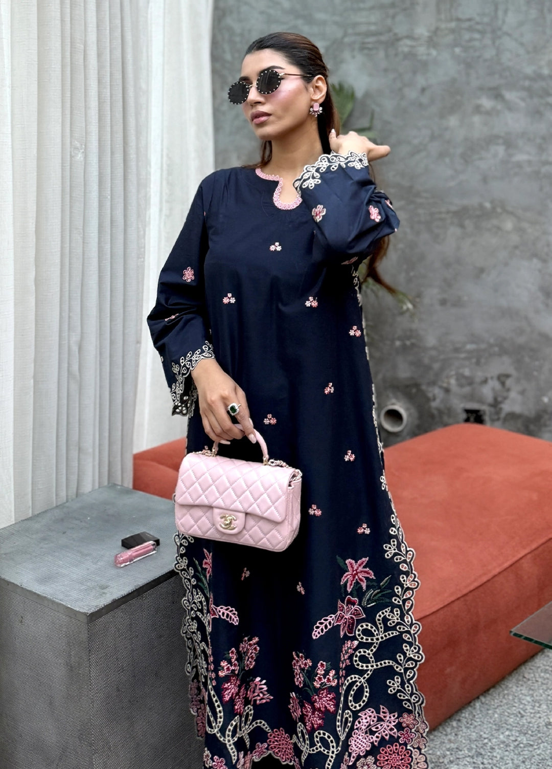 Rashid Textiles Women RTW Embroidered Lawn 2 Piece Suit D-01 Blue - Casual Collection