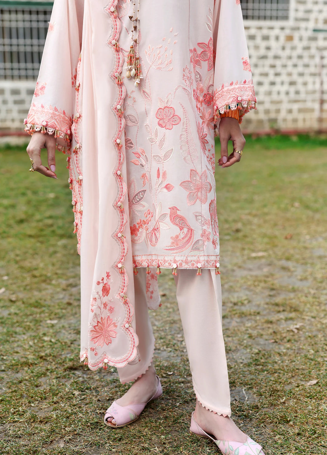Zaha By Khadijah Shah Embroidered Lawn Suits Unstitched 3 Piece ZL25NL D-13 B Zania - Summer Collection