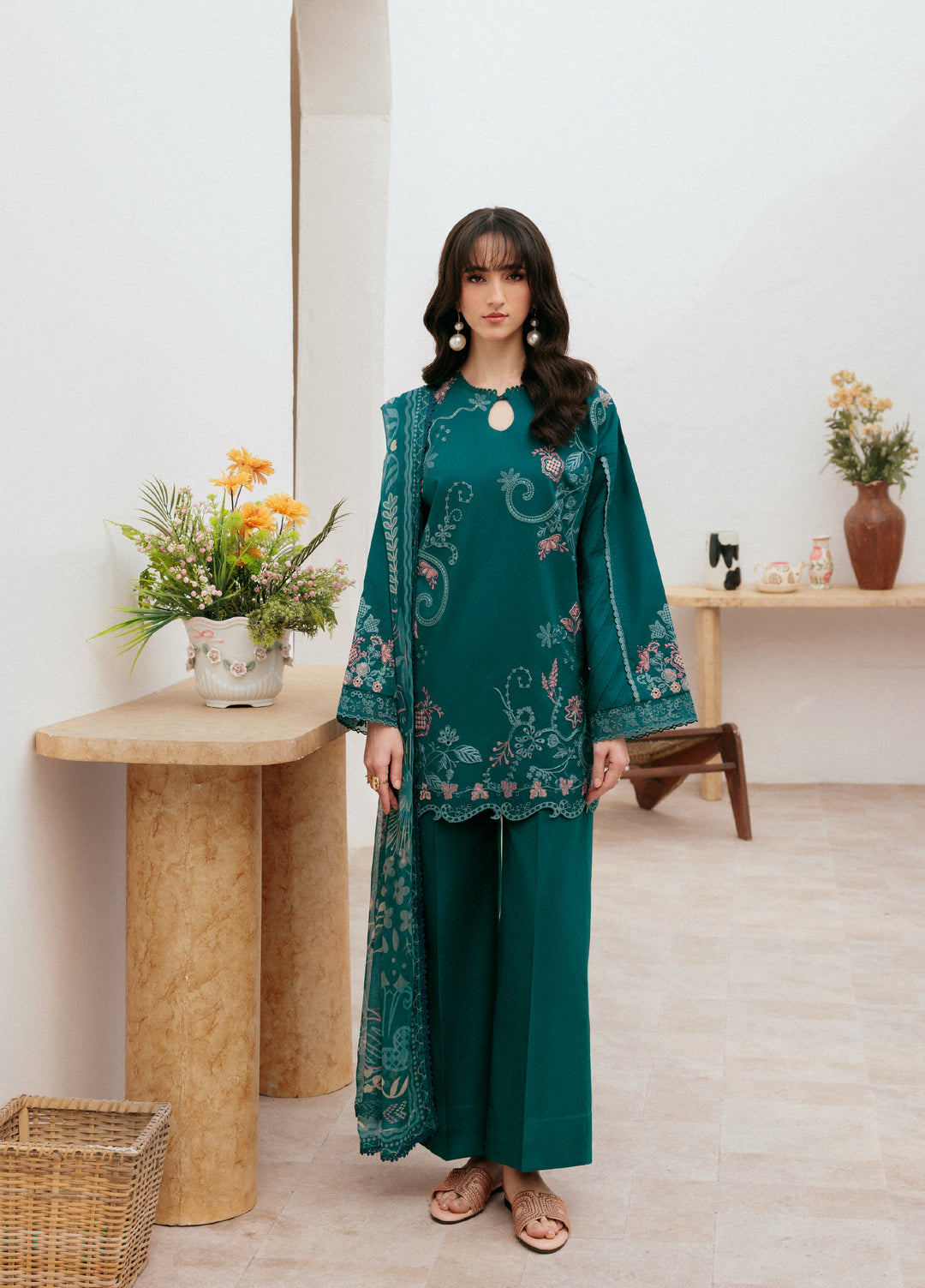 Zync by Florent Untitched Lawn Embroidered 3 Piece Suit FL26UZ FZ-1A - Summer Collection