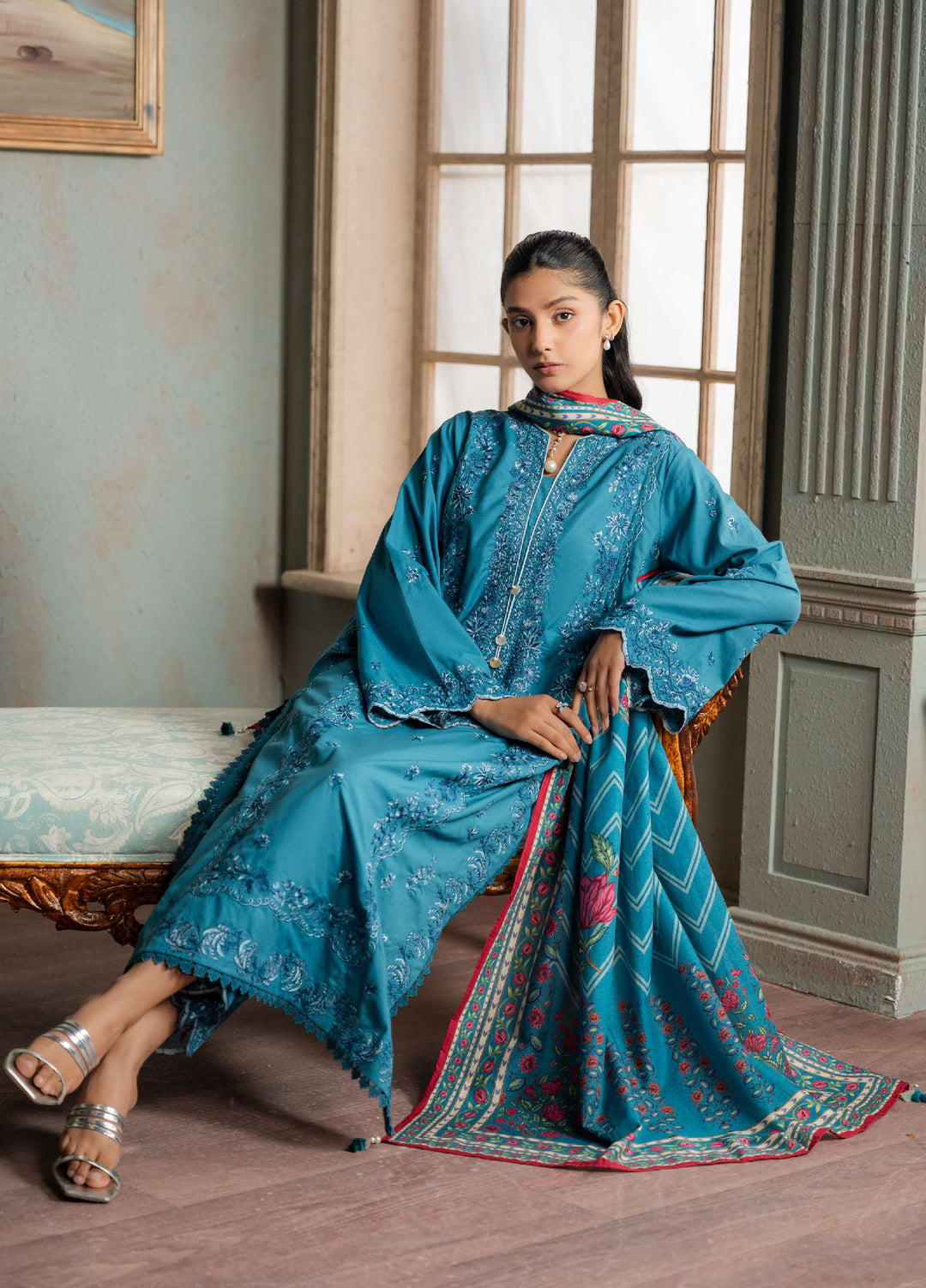 Zellbury Unstitched Embroidered Jacquard 3 Piece Suit ZB26UVIII WUS26E30588 - Casual Collection