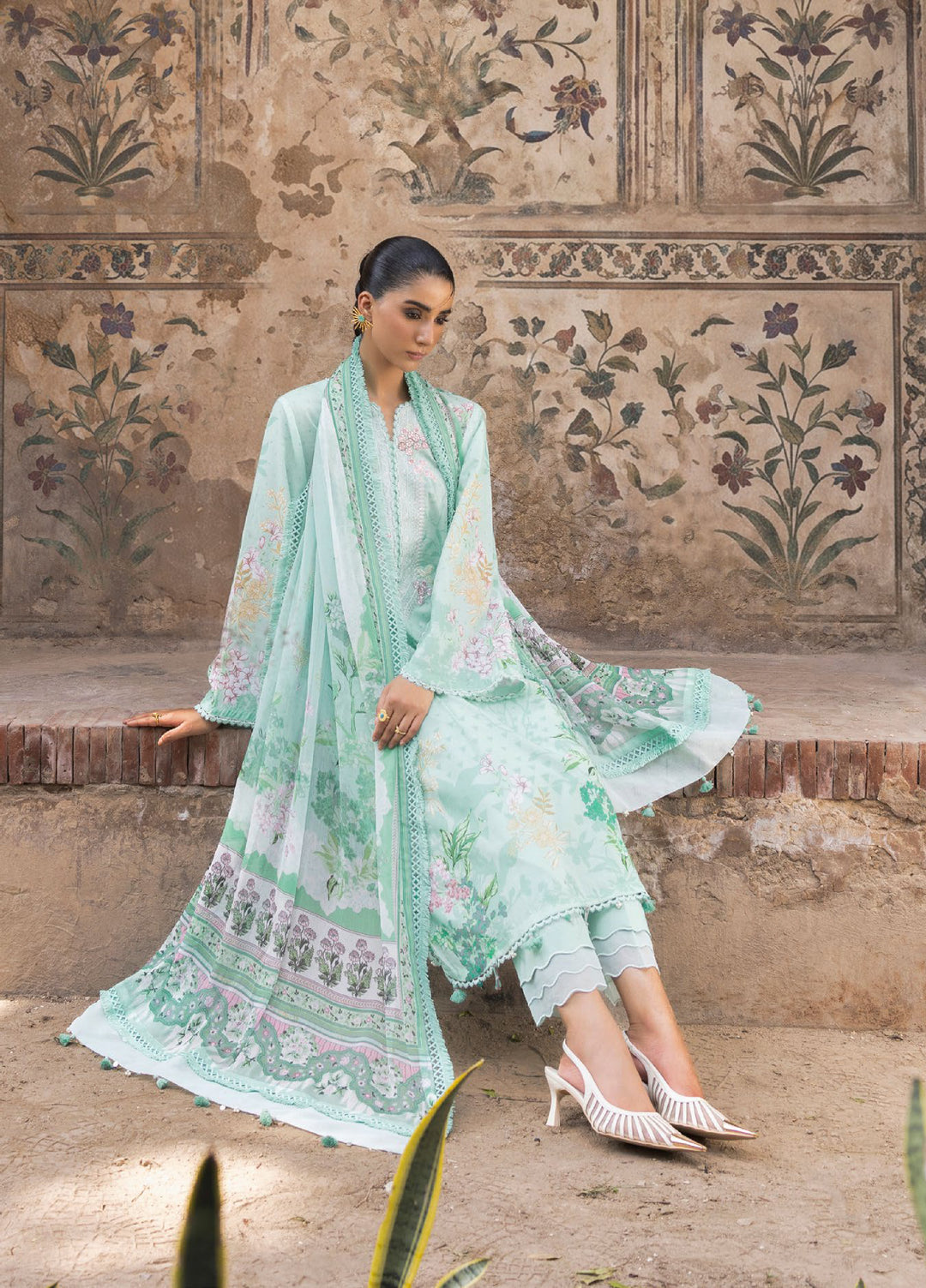 The Flora by Gul Ahmed Unstitched Printed Lawn 3 Piece Suit GA26ULF BM62060 - Casual Collection