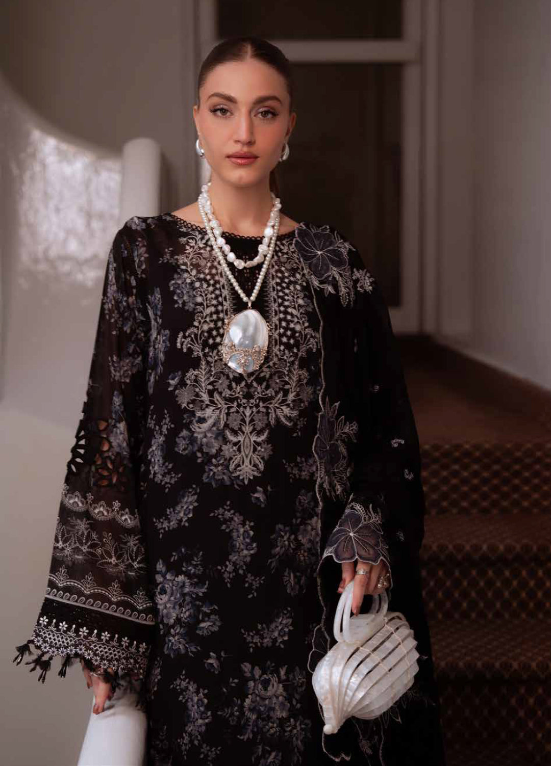 Maya by Nureh Unstitched Embroidered Swiss Lawn 3 Pcs Suit NU26UM NS-164 - Summer Collection