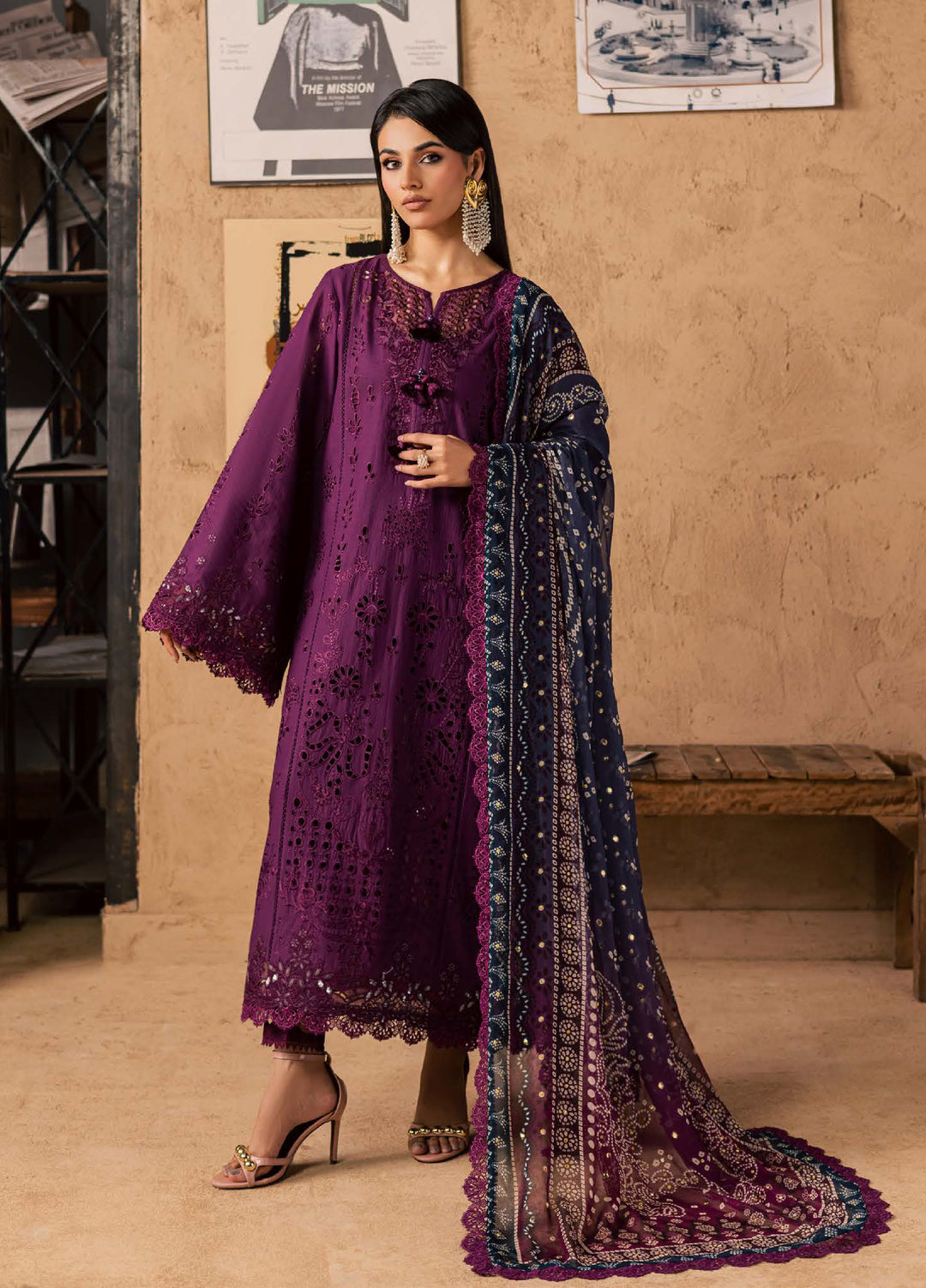 Bazar by Nureh Unstitched Embroidered Chikankari Lawn 3 Piece Suit NU26UBL NE-240 - Festive Collection