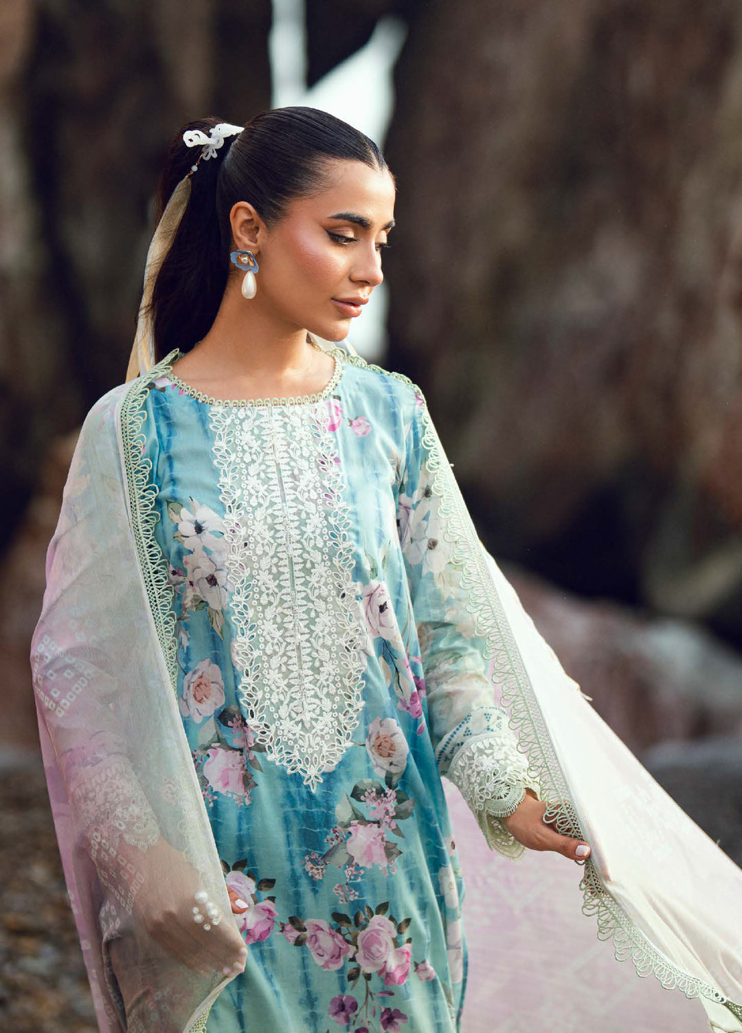 Gardenia by Nureh Unstitched Embroidered Lawn 3 Piece Suit NU26UGL NSG-202 - Summer Collection