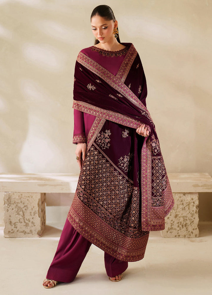 Zarif Unstitched Embroidered Raw Silk Suits 3 Piece ZRF25UF  ZRF-VS-02 - Festive Collection