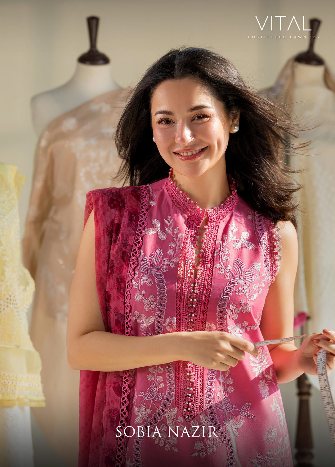 Vital by Sobia Nazir Unstitched Embroidered Lawn 3 Piece Suit SN26UVL 8A - Summer Collection