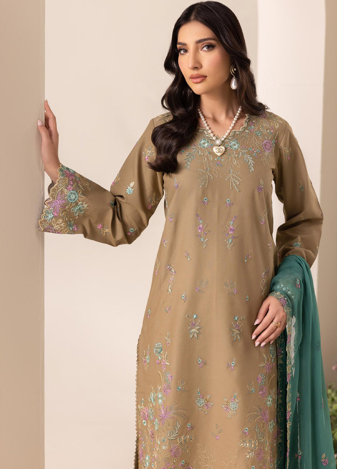 RajBari Exclusive Unstitched Embroidered Lawn 3 Piece Suit RB26UE D-3 - Summer Collection