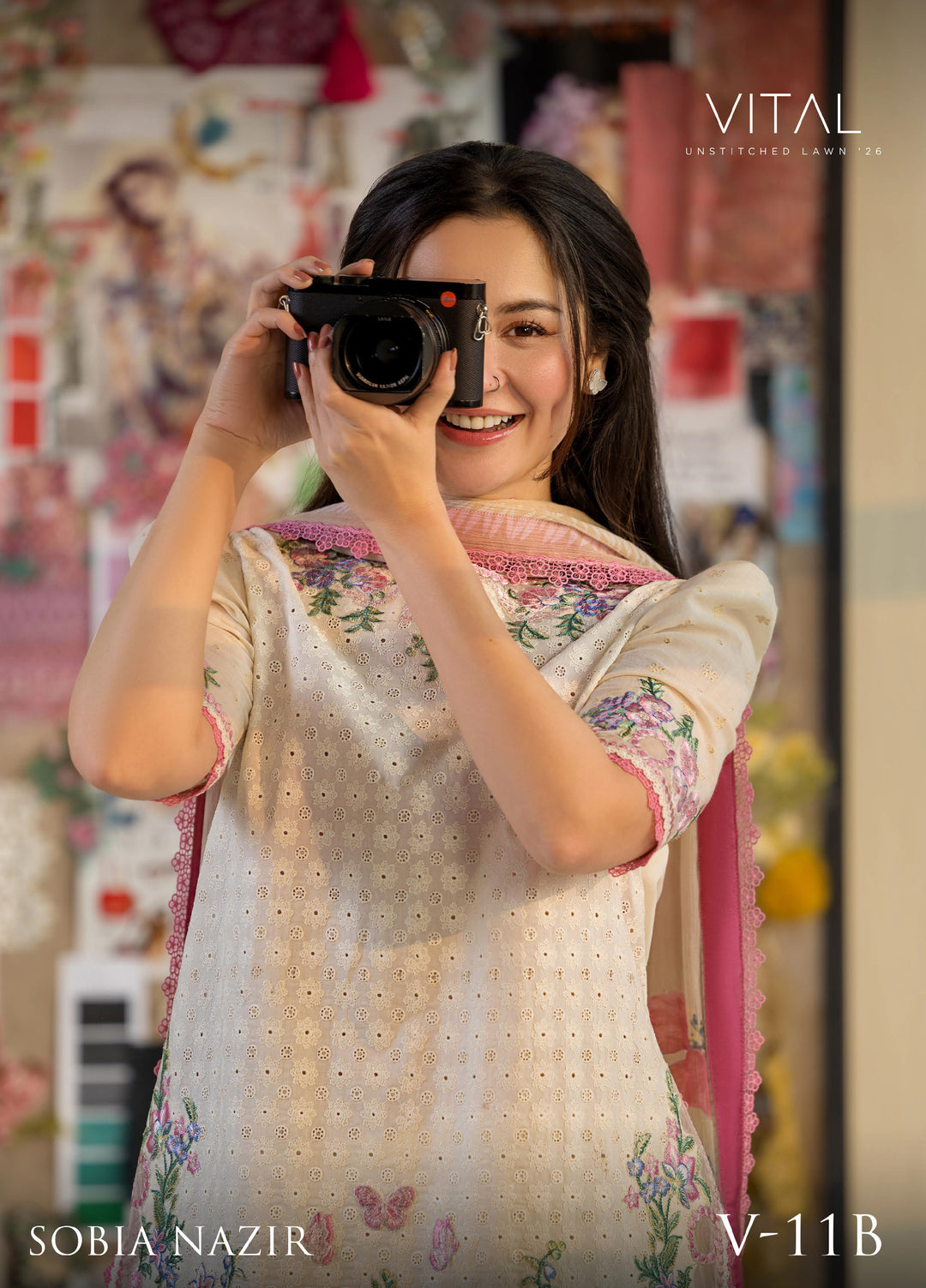 Vital by Sobia Nazir Unstitched Embroidered Lawn 3 Piece Suit SN26UVL 11B - Summer Collection