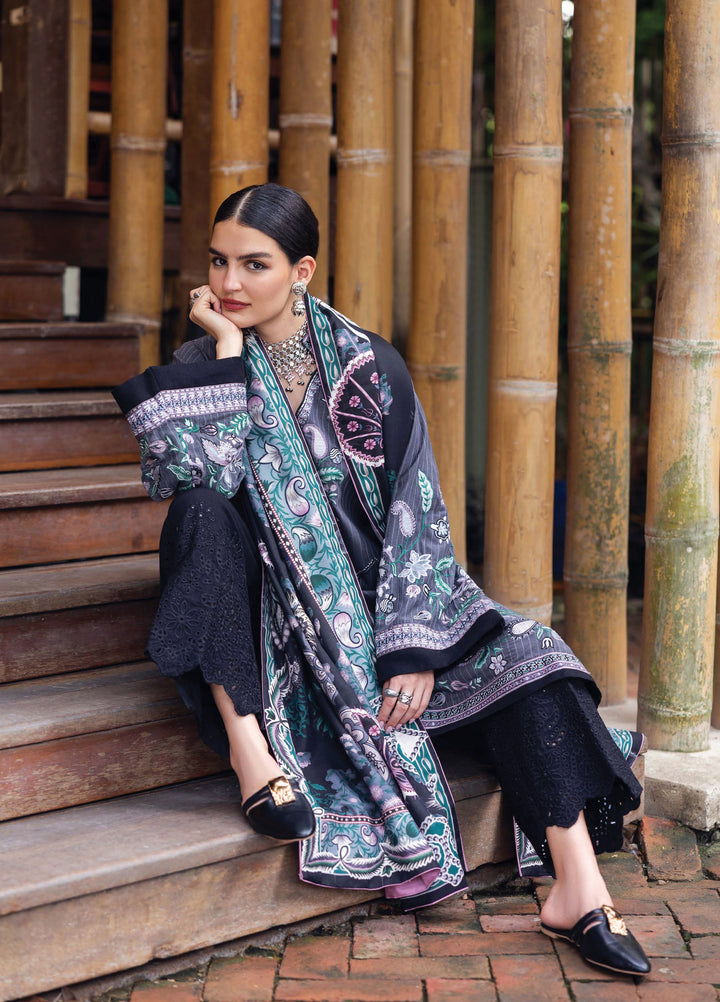 Symphony Hemline by Mushq Unstitched Karandi Embroidered 3 Piece MU25SK Silver Mist - Winter Collection