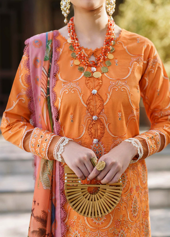 Shurooq Unstitched Luxury Lawn Embroidered 3 Piece SQ25 D-08 Dawn - Festive Collection