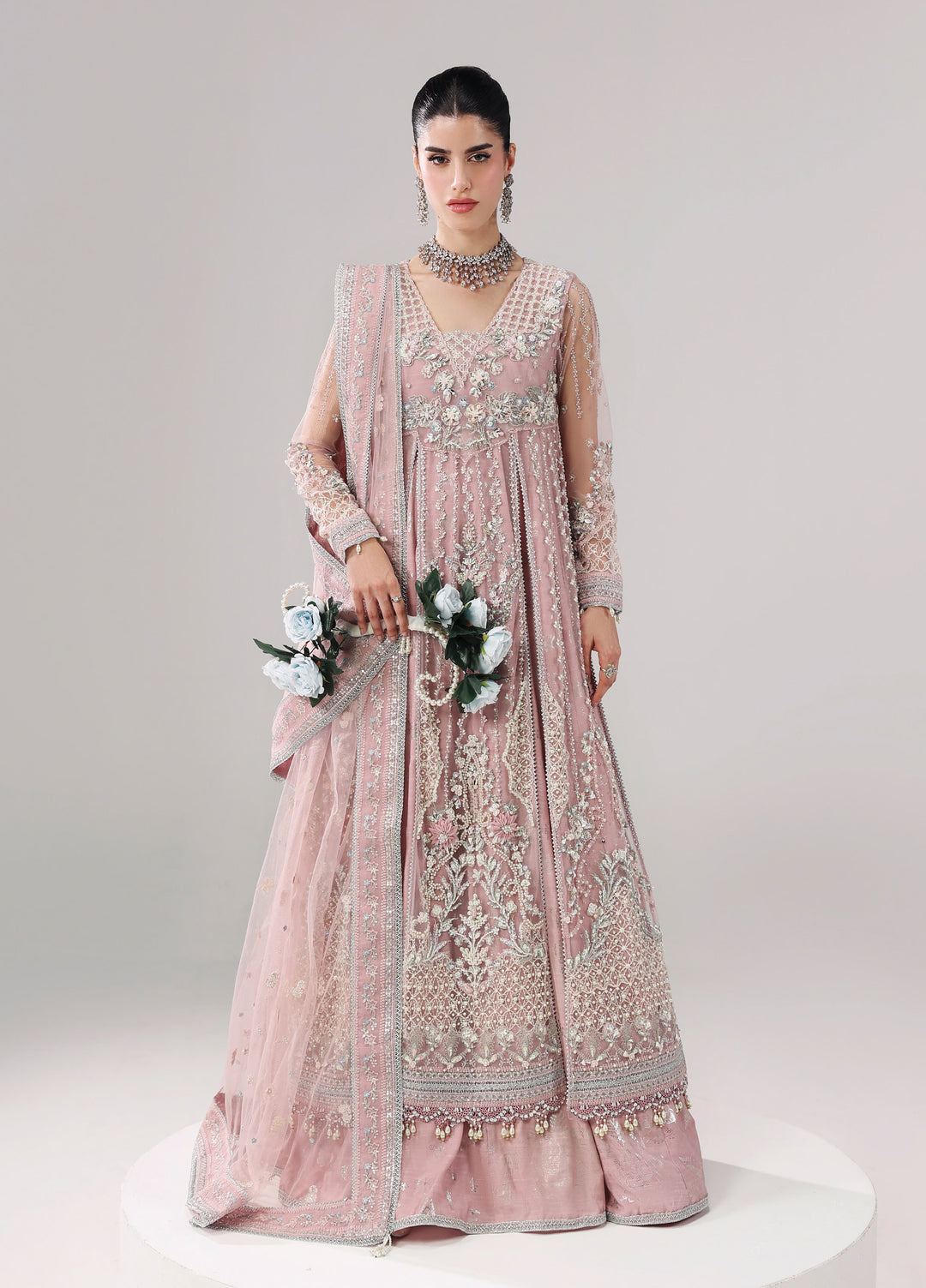 Lamore by Sardinia Unstitched Luxury Hand Work Net 3 peice SRD25LH D-8 Lilac Luxe - Formals Collection