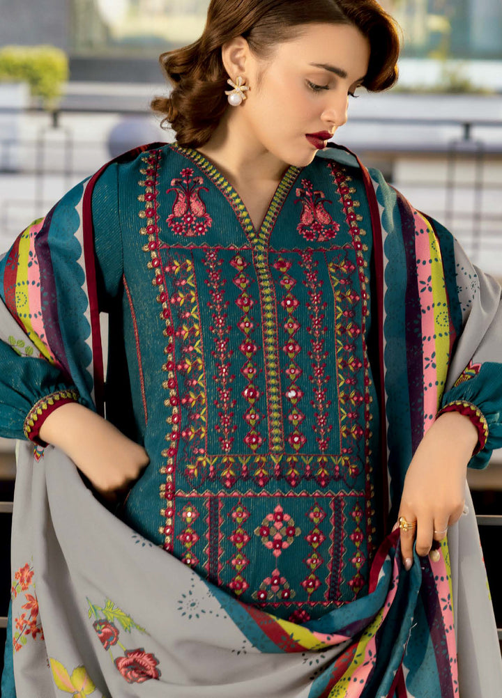 Poshima by Charizma Unstitched Embroidered Peach Leather Suits 3 Piece CHR26PU PSW5-26 - Winter Collection