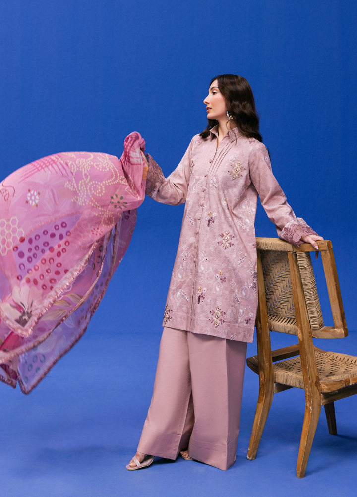 Zync by Florent Unstitched Embroidered Printkari Lawn 3 Piece Suit FL26UZP FZ-5A - Summer Collection