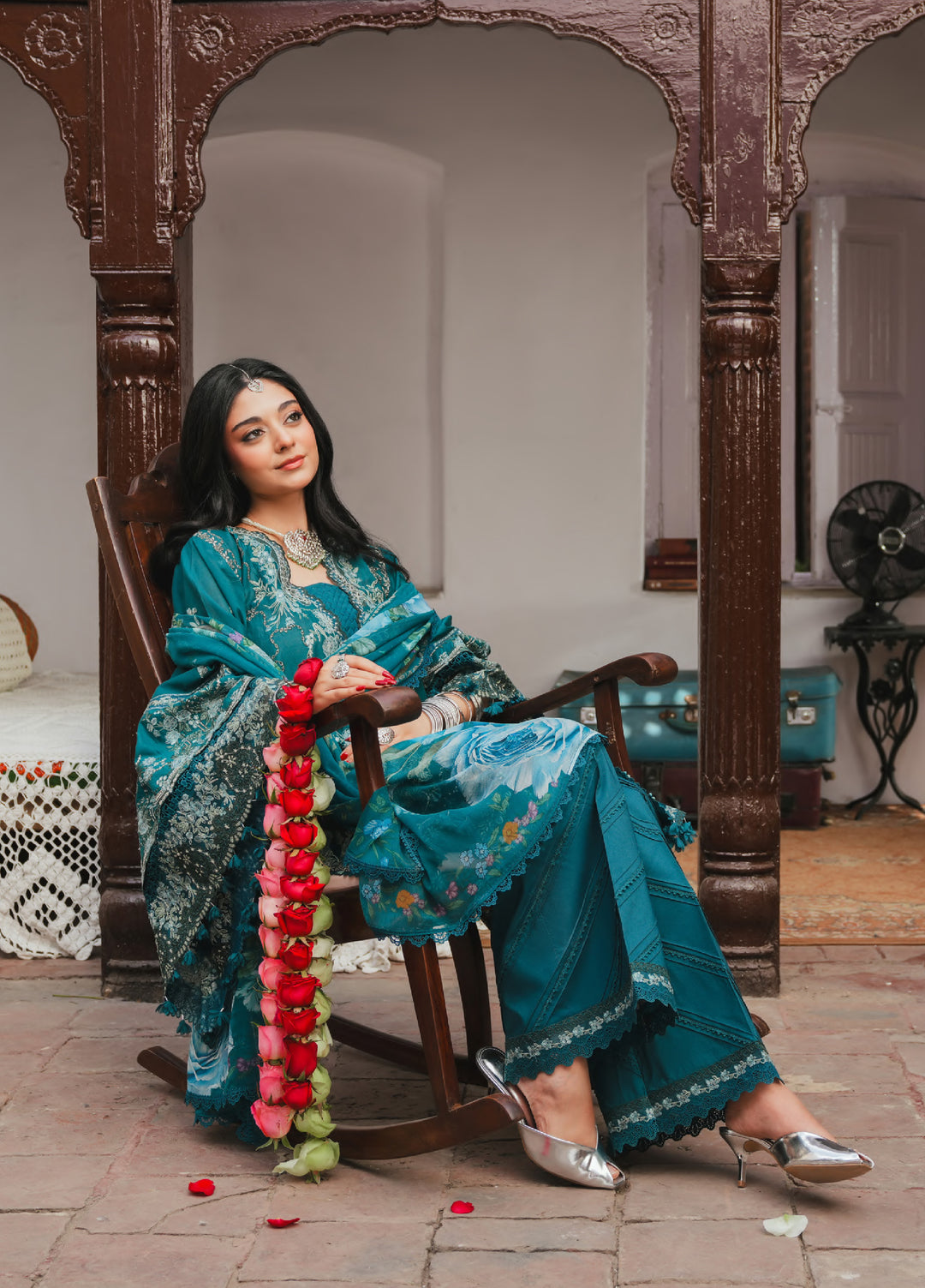 Ek Fasana by Kahf Premium Unstitched Embroidered Luxury Lawn 3 Piece Suit KHF26UFL KLB-5A MORNI - Festive Collection