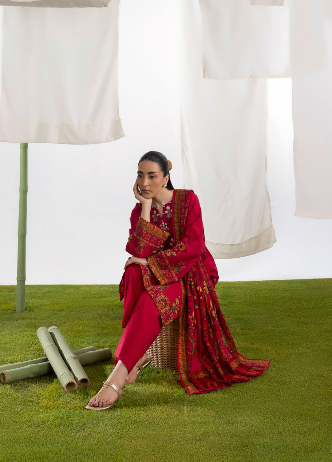 Bagheecha by Gul Ahmed Unstitched Embroidered Lawn 3 Piece Suit GA26ULB CL52500 - Casual Collection