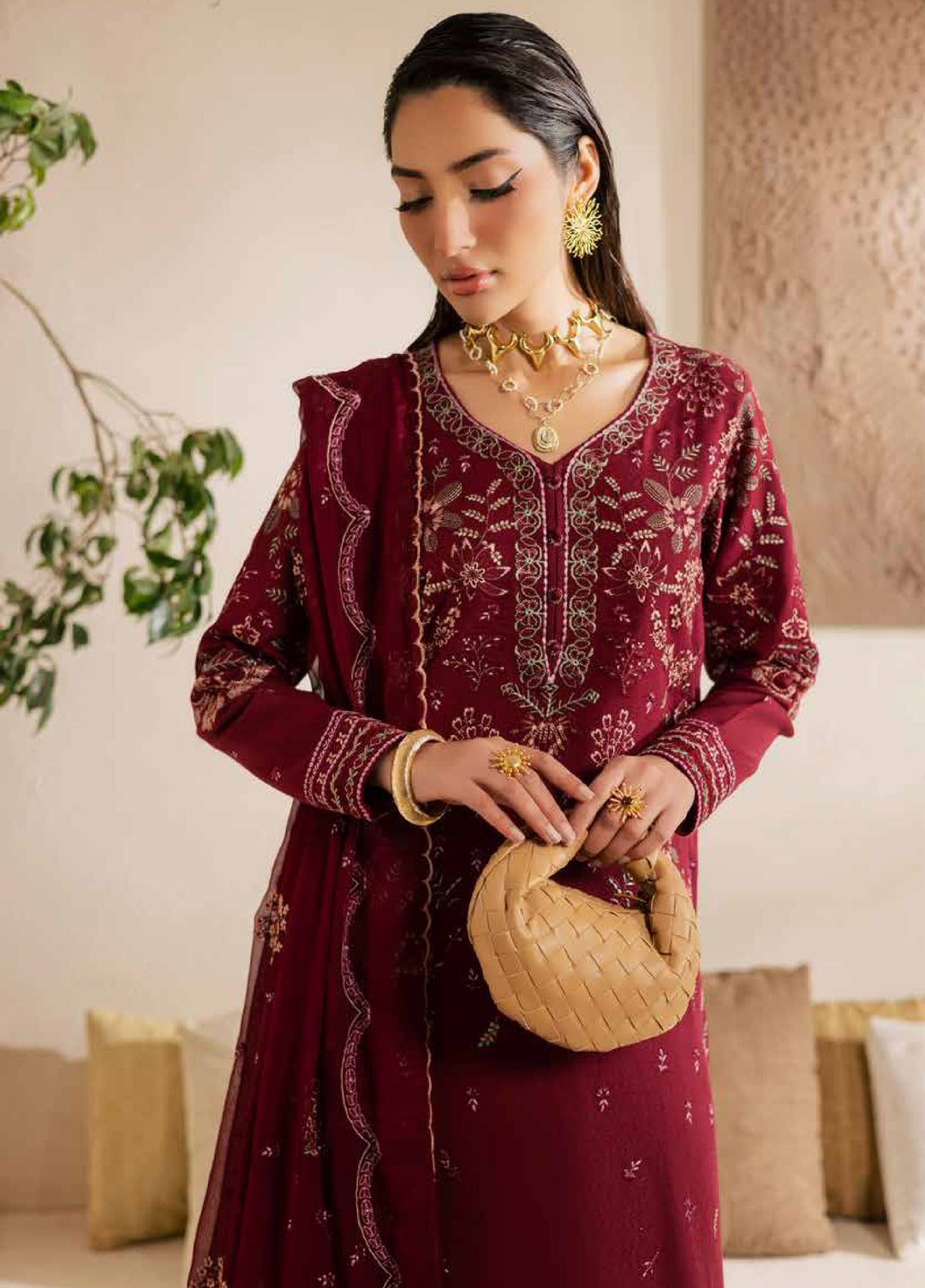 Nureh Exclusive Unstitched Lawn Karandi Embroidered 3 Piece Suit NU26UE NE-219 - Spring Collection