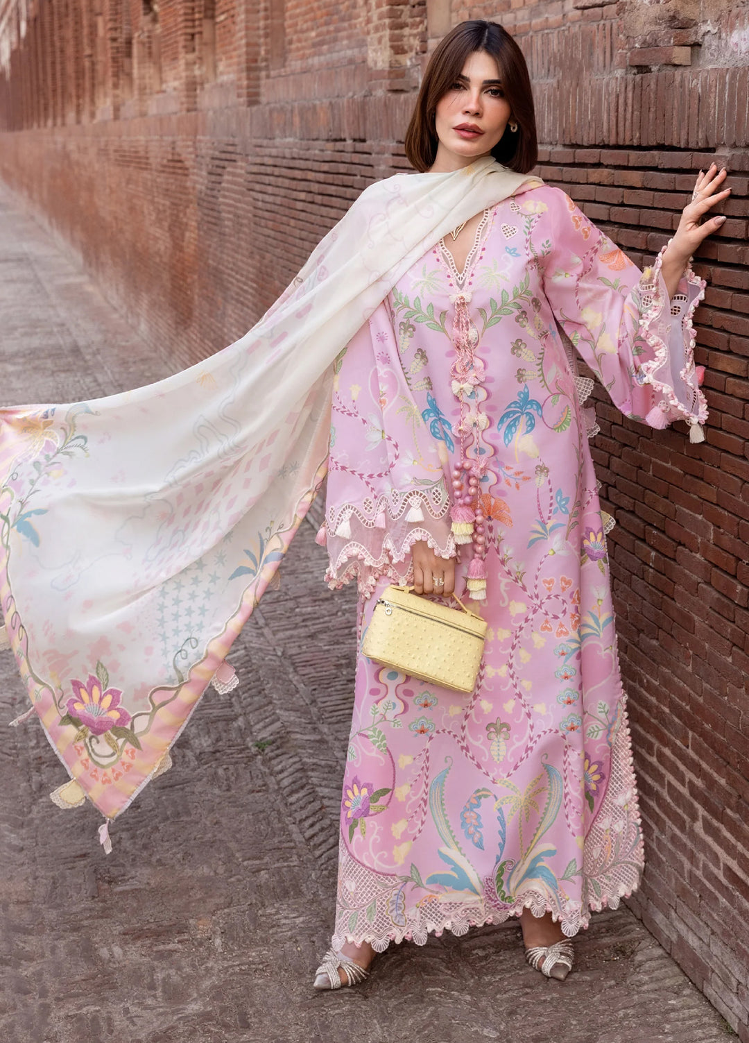 Flow by Crimson Unstitched Embroidered Lawn 3 Piece Suit CR26UFL D6 A-Candy - Festive Collection