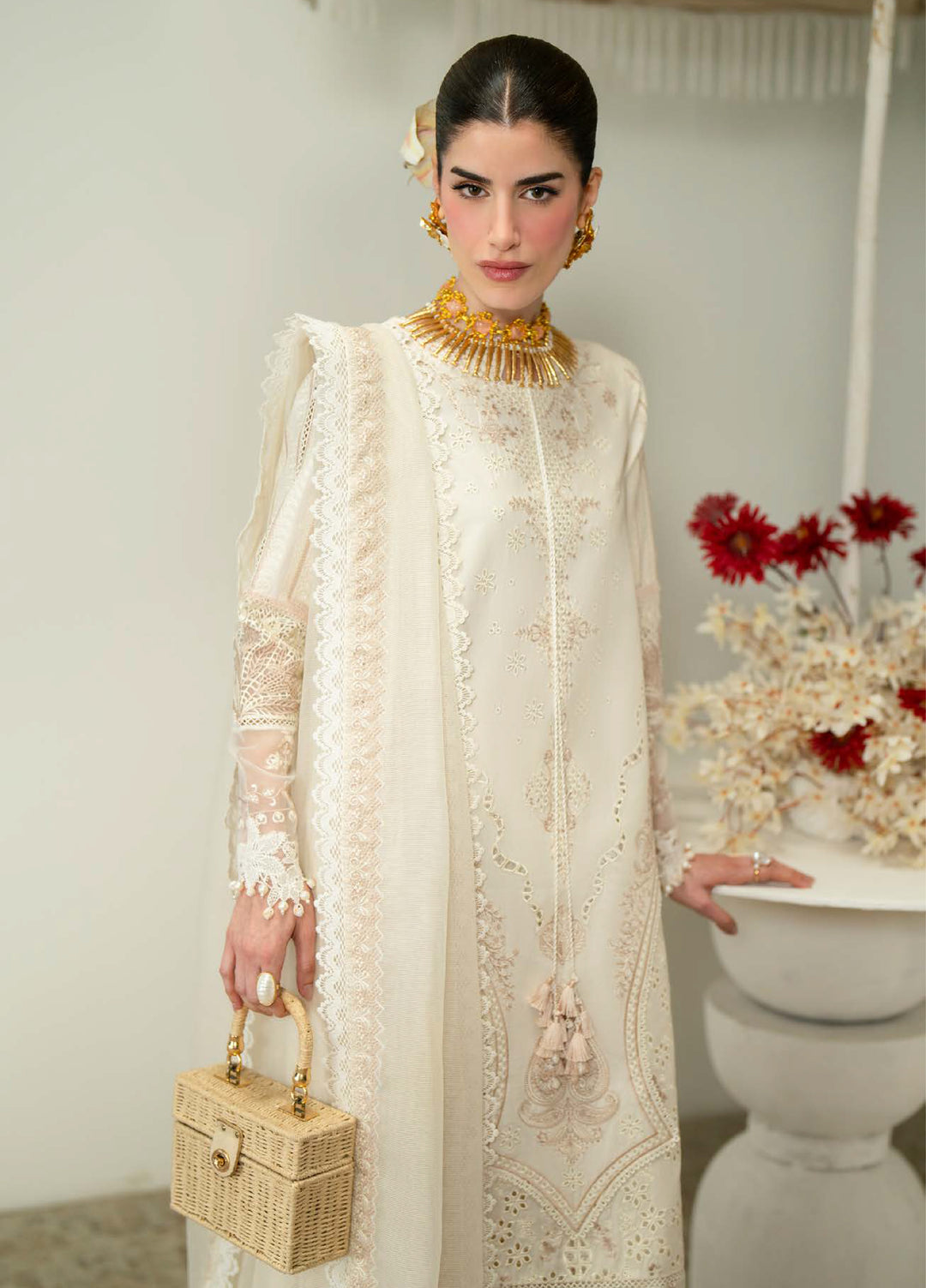 Blooming Flower by Zariya Unstitched Embroidered Lawn 3 Piece Suit ZRY26ULB ORSA ZB-60105 - Festive Collection