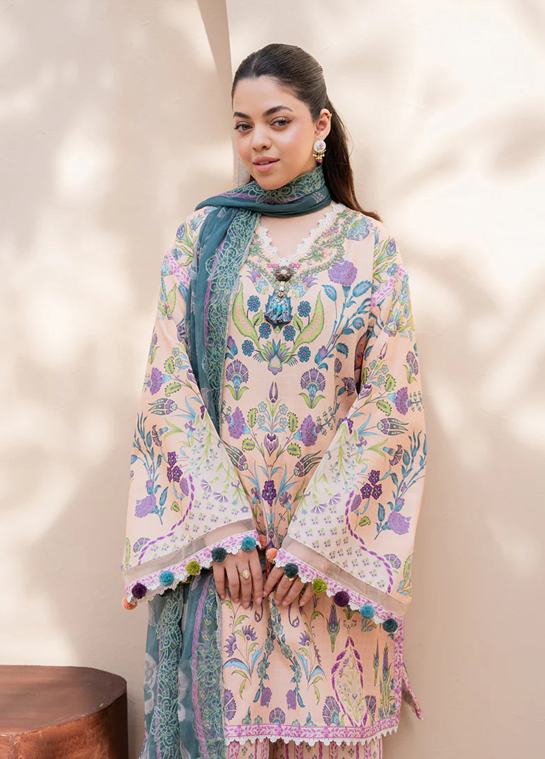 Summer in Bloom By Roheenaz Unstitched Printed Lawn 3 Piece Suit RN26USBL 31A Rosewood Bloom - Festive Collection