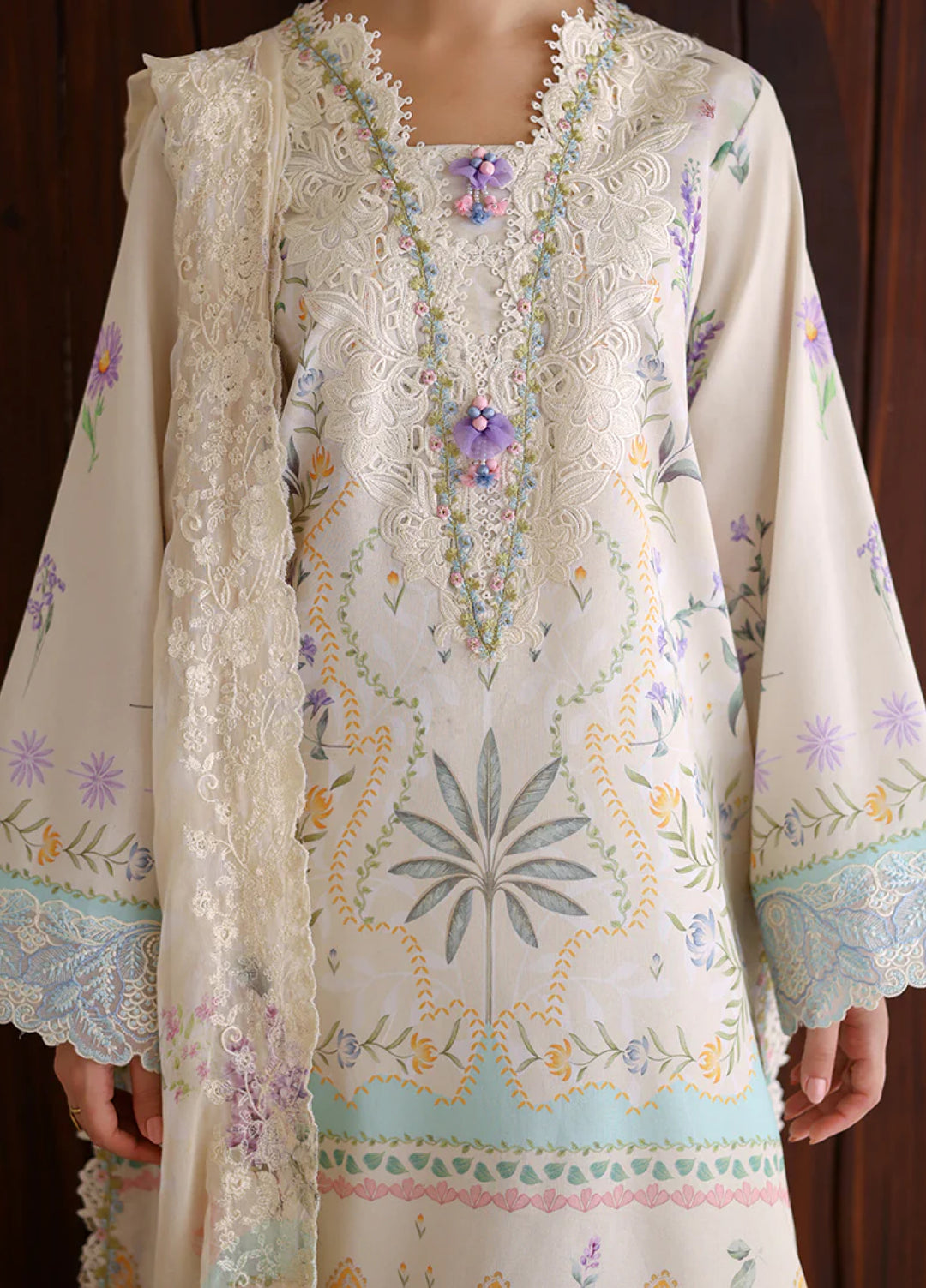 Sunlit Tales by Roheenaz Unstitched Embroidered Lawn 3 Piece Suit RN26ULS Glowleaf RUNSS260707 - Lawn Collection