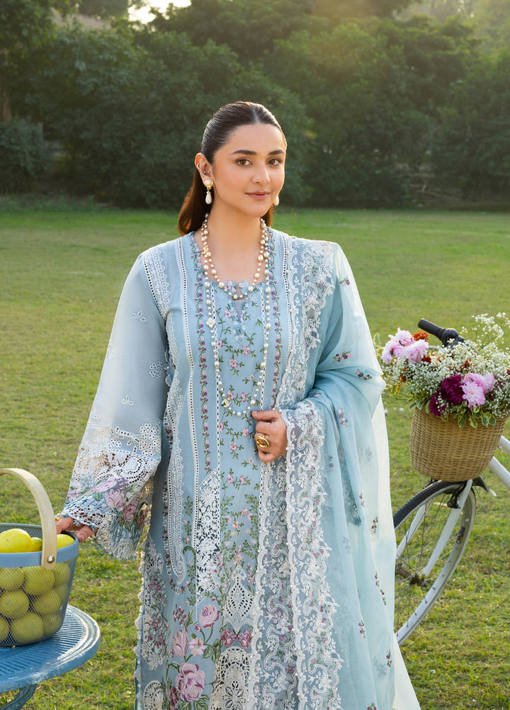 Elaf Premium Unstitched Embroidered Luxury Lawn 3 Piece Suit EL26UPL ELY-7 MORNING DRIZZLE - Summer Collection