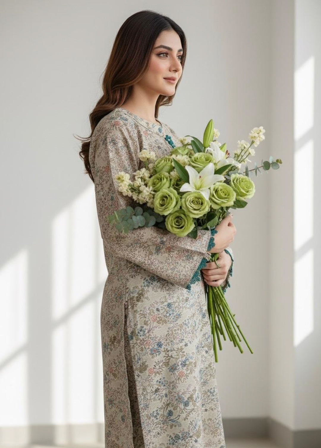 Tosheeza Saith Women Pret 2 Piece khhader two piece D-01 - Winter Collection