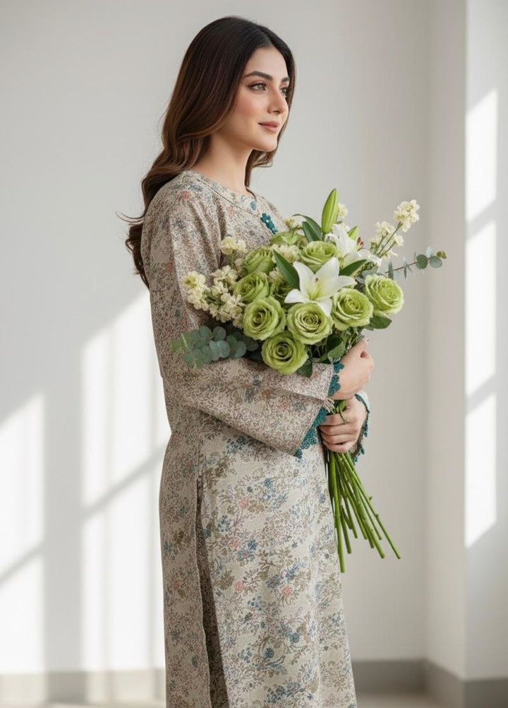 Tosheeza Saith Women Pret 2 Piece khhader two piece D-01 - Winter Collection