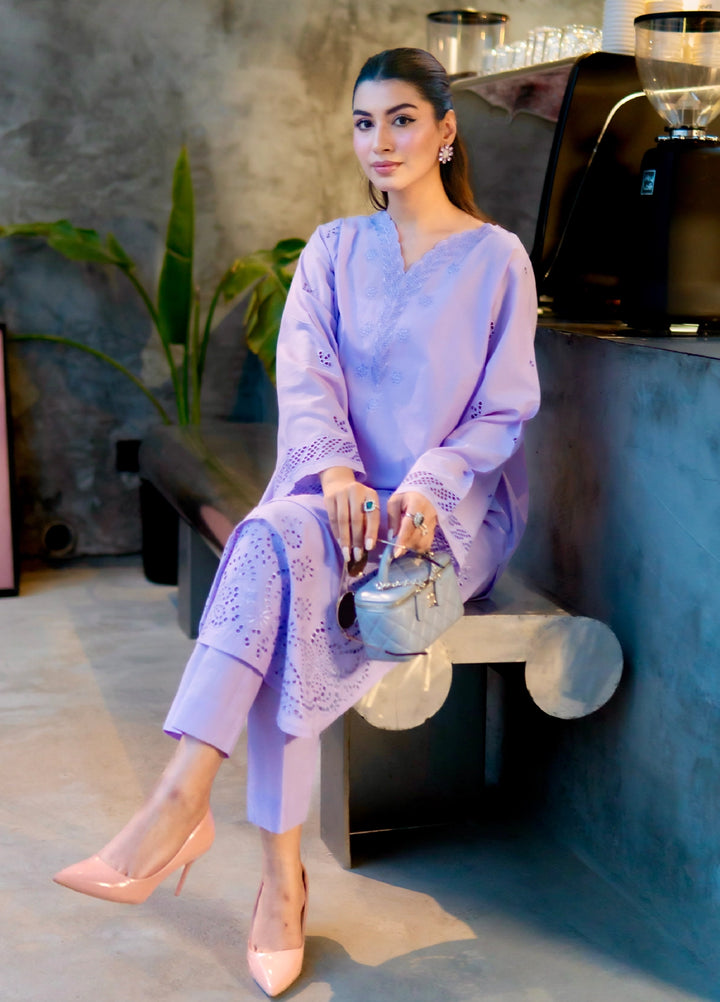 Rashid Textiles Women RTW Embroidered Lawn 2 Piece Suit D-04 Lilac - Casual Collection