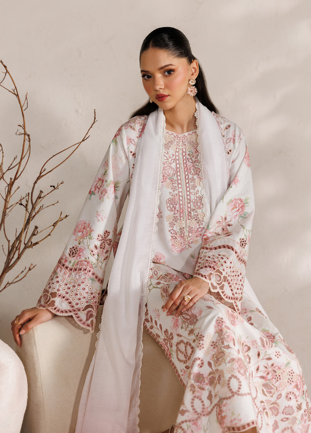 Iznik Unstitched Embroidered Lawn 3 Piece Suit IZ26ULF IBE-04 - Festive Collection
