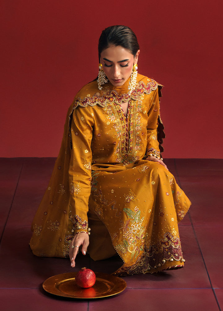 Shagun by Neeshay Unstitched Raw Silk Embroidered Suits 3 Piece NSH25SF ZARPOSH - Festive Collection