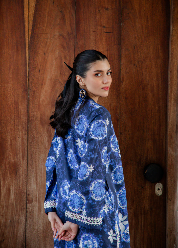 Sahar Unstitched Printed Cambric 1 Piece Shirt SS1-26-31 Moonlit Indigo - Summer Collection